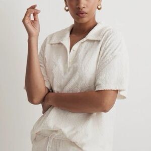 Madewell terry jacquard polo shirt